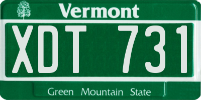 VT license plate XDT731