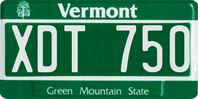VT license plate XDT750
