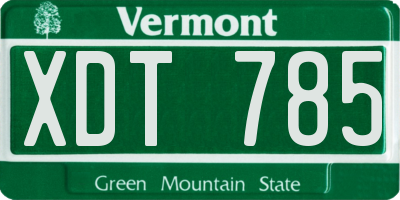 VT license plate XDT785
