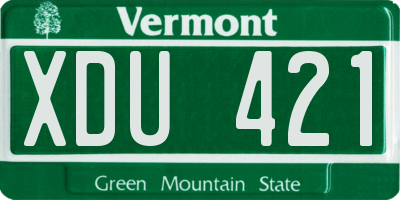 VT license plate XDU421