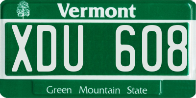 VT license plate XDU608