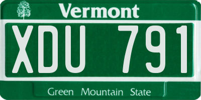 VT license plate XDU791