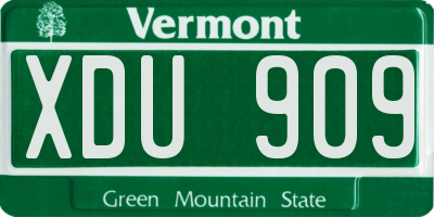 VT license plate XDU909