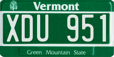 VT license plate XDU951