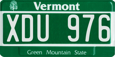 VT license plate XDU976