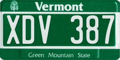 VT license plate XDV387