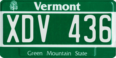 VT license plate XDV436