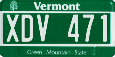 VT license plate XDV471