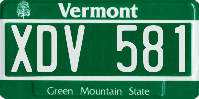 VT license plate XDV581
