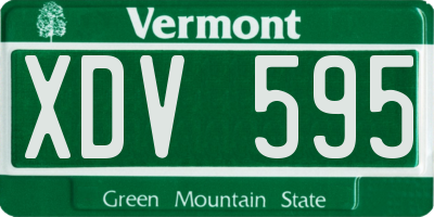 VT license plate XDV595