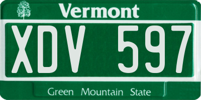 VT license plate XDV597