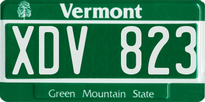 VT license plate XDV823