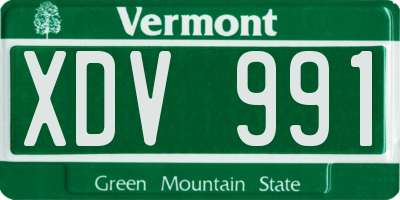 VT license plate XDV991