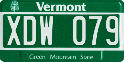 VT license plate XDW079