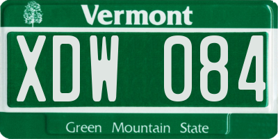 VT license plate XDW084