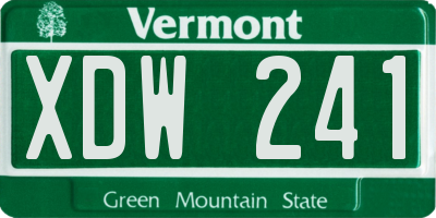 VT license plate XDW241