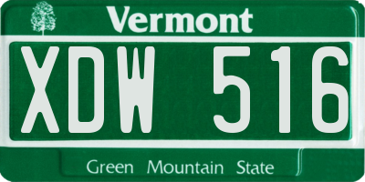 VT license plate XDW516
