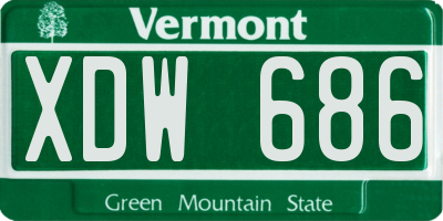 VT license plate XDW686