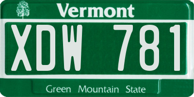 VT license plate XDW781