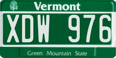 VT license plate XDW976