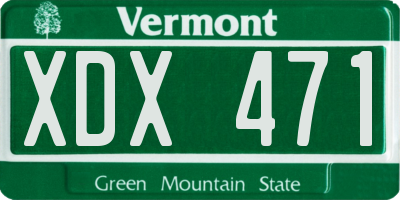 VT license plate XDX471