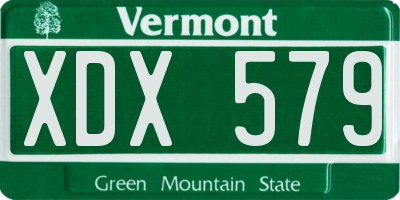 VT license plate XDX579