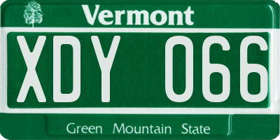 VT license plate XDY066