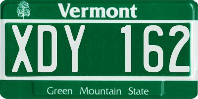 VT license plate XDY162