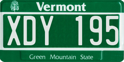VT license plate XDY195