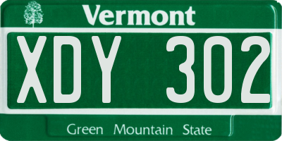 VT license plate XDY302