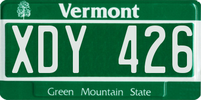 VT license plate XDY426