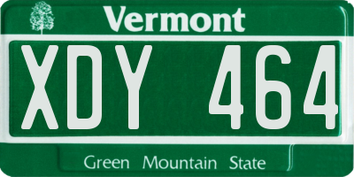 VT license plate XDY464