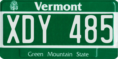 VT license plate XDY485