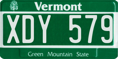 VT license plate XDY579