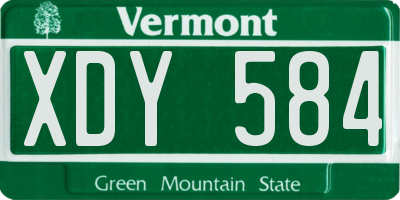 VT license plate XDY584