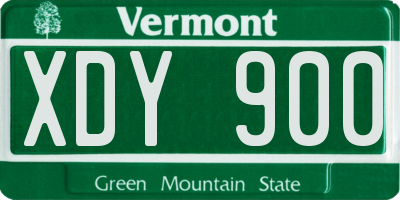 VT license plate XDY900