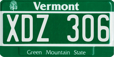 VT license plate XDZ306