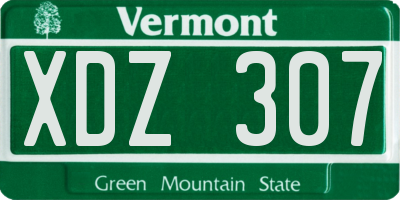 VT license plate XDZ307