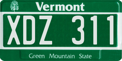 VT license plate XDZ311