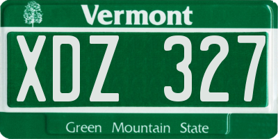 VT license plate XDZ327