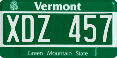 VT license plate XDZ457