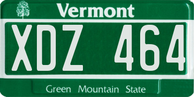 VT license plate XDZ464