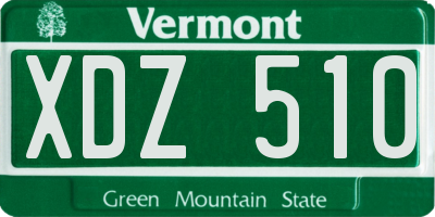 VT license plate XDZ510