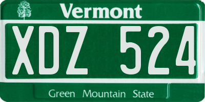VT license plate XDZ524