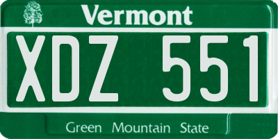 VT license plate XDZ551