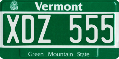 VT license plate XDZ555