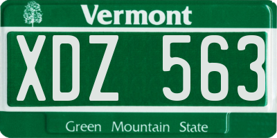 VT license plate XDZ563