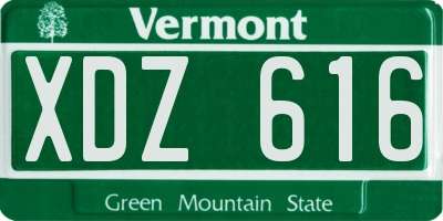 VT license plate XDZ616