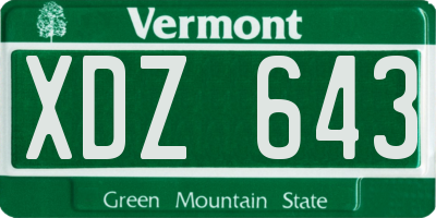 VT license plate XDZ643
