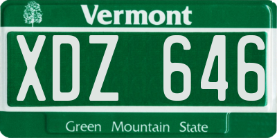 VT license plate XDZ646